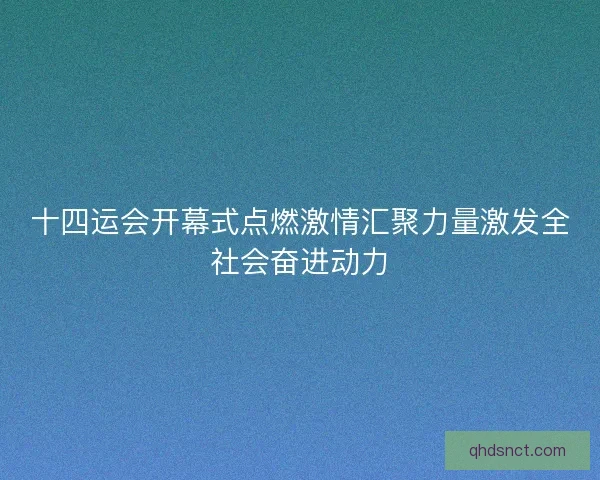 十四运会开幕式点燃激情汇聚力量激发全社会奋进动力