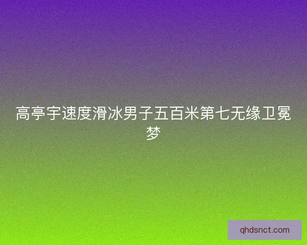 高亭宇速度滑冰男子五百米第七无缘卫冕梦 高亭宇速度滑冰男子五百米第七无缘卫冕梦