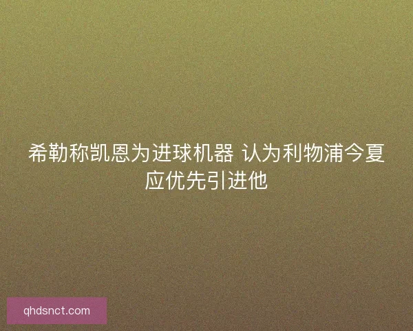 希勒称凯恩为进球机器 认为利物浦今夏应优先引进他 希勒称凯恩为进球机器 认为利物浦今夏应优先引进他